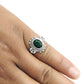 Oval Natural Emerald May Birth Band Promise Engagement Ring Sterling Silver