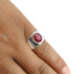 Root Chakra Natural Ruby 925 Sterling Silver Statement Band Ring Jewelry
