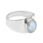 Natural Rainbow Moonstone 925 Silver Promise Engagement Band Ring Jewelry