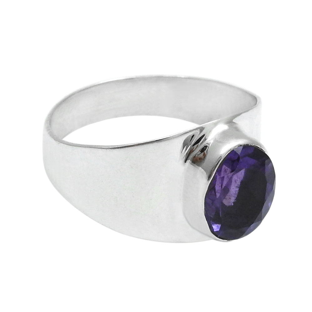Amethyst Stone Solid Sterling Silver Cocktail Daughter Gift Ring Jewelry