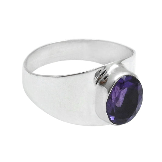 Amethyst Stone Solid Sterling Silver Cocktail Daughter Gift Ring Jewelry