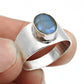 Labradorite Stone Solid Sterling Silver Bezel Engagement Band Ring Jewelry