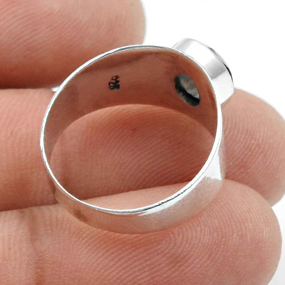 Labradorite Stone Solid Sterling Silver Bezel Engagement Band Ring Jewelry