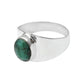 Natural Emerald Solid Sterling Silver Band Bezel Statement Promise Ring