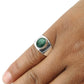 Natural Emerald Solid Sterling Silver Band Bezel Statement Promise Ring