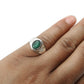Emerald Gemstone 925 Solid Silver Elegant Promise Wife Band Engagement Ring