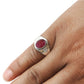 Oval Natural Ruby Daughter Boho Handmade July Band Ring Jewelry 925 Solid Silver