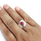 Ruby Stone 925 Sterling Silver Birthday Cocktail Bezel Mother Ring Jewelry