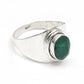 May Oval Natural Emerald Engagement Band Bezel Ring Jewelry Solid Silver