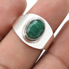 May Oval Natural Emerald Engagement Band Bezel Ring Jewelry Solid Silver