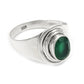 Oval Natural Green Onyx 925 Solid Silver Wedding Bezel Band Ring Jewelry
