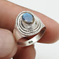 Natural Labradorite 925 Sterling Silver Women Gift Cocktail Ring Jewelry