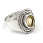 Citrine Stone Solid 925 Silver Bezel Cocktail Ring Women Gift Jewelry