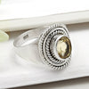 Citrine Stone Solid 925 Silver Bezel Cocktail Ring Women Gift Jewelry