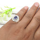 Natural Iolite Artisan Cocktail Ring 925 Solid Silver Jewelry