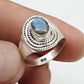 Natural Labradorite 925 Sterling Silver Women Gift Cocktail Ring Jewelry