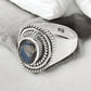 Natural Labradorite 925 Sterling Silver Women Gift Cocktail Ring Jewelry