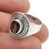 Natural Smoky Quartz 925 Sterling Silver Engagement Ring