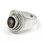 Natural Smoky Quartz 925 Sterling Silver Engagement Ring