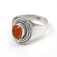 Carnelian Gemstone Solid Sterling Silver Bezel Handmade Ring