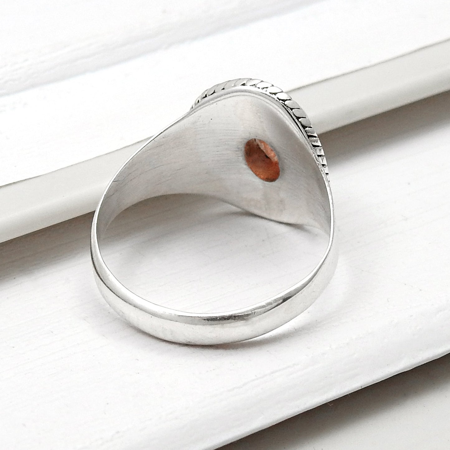 Carnelian Gemstone Solid Sterling Silver Bezel Handmade Ring