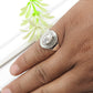 Oval Rose Quartz Gemstone Bezel Cocktail Wife Ring Jewelry 925 Solid Silver