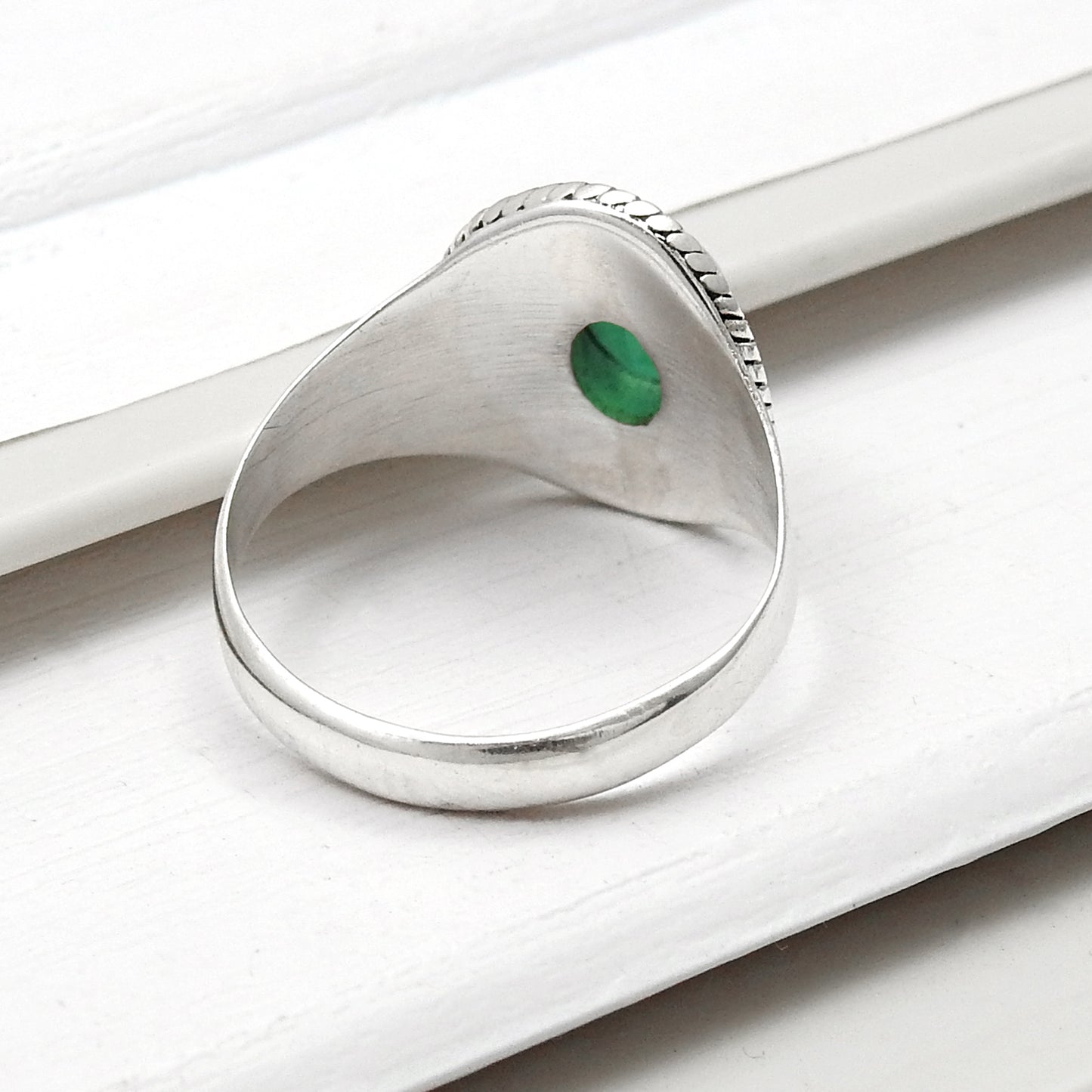 Green Onyx Gemstone 925 Solid Silver Engagement Cocktail Ring Jewelry