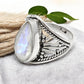 Rainbow Moonstone Solid 925 Sterling Silver Cocktail Ring Size 6
