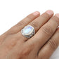 Rainbow Moonstone Bezel Cocktail Ring Jewelry 925 Sterling Silver
