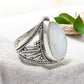 Rainbow Moonstone Handcrafted Band Ring Jewelry Solid 925 Silver