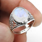 Crown Chakra Rainbow Moonstone Sterling Silver Cocktail Ring Size 7