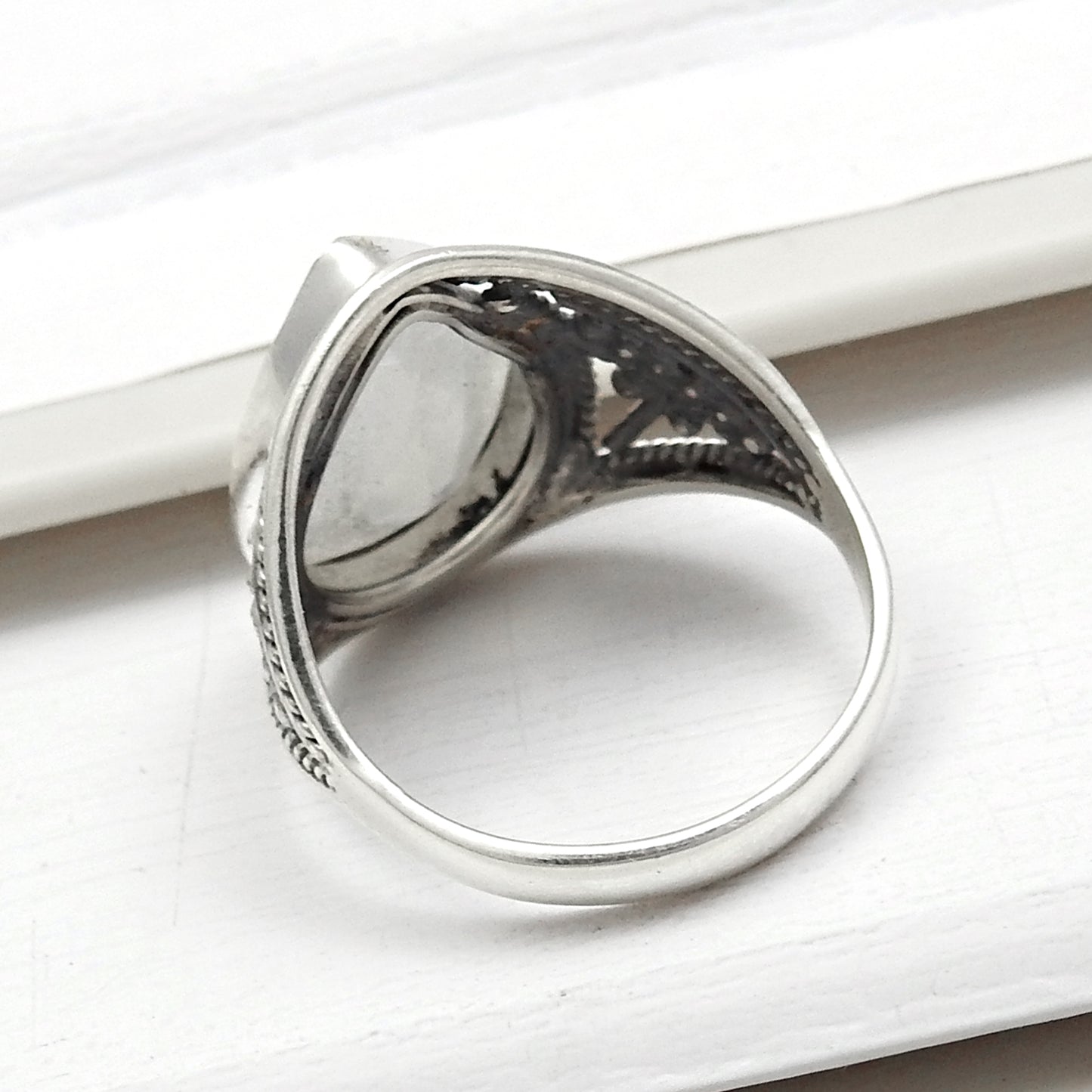 Pear Rainbow Moonstone Solid 925 Sterling Silver Ring Jewelry Size 7