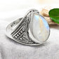 Pear Rainbow Moonstone Solid 925 Sterling Silver Ring Jewelry Size 7