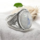 Natural Rainbow Moonstone Solid Sterling Silver Handmade Ring Jewelry Size 7.5