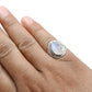 Pear Rainbow Moonstone 925 Silver Bezel Statement Ring Size 6
