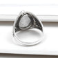 Pear Rainbow Moonstone 925 Silver Bezel Statement Ring Size 6