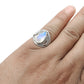 Rainbow Moonstone Sterling Silver Handmade Cocktail Ring Size 6.5