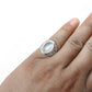 Rainbow Moonstone Sterling Silver Bezel Cocktail Boho Ring Size 6.5