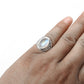 Rainbow Moonstone Sterling Silver Bezel Cocktail Boho Ring Size 6.5