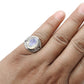 925 Sterling Silver Rainbow Moonstone Ring Women Jewelry Size 6.5