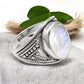 925 Sterling Silver Rainbow Moonstone Ring Women Jewelry Size 6.5