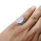 Natural Rainbow Moonstone 925 Sterling Silver Ring Birthday Gift Jewelry