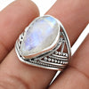 Natural Rainbow Moonstone Solid 925 Sterling Silver Ring Size 8.5