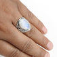 Natural Rainbow Moonstone Solid 925 Sterling Silver Ring Size 8.5