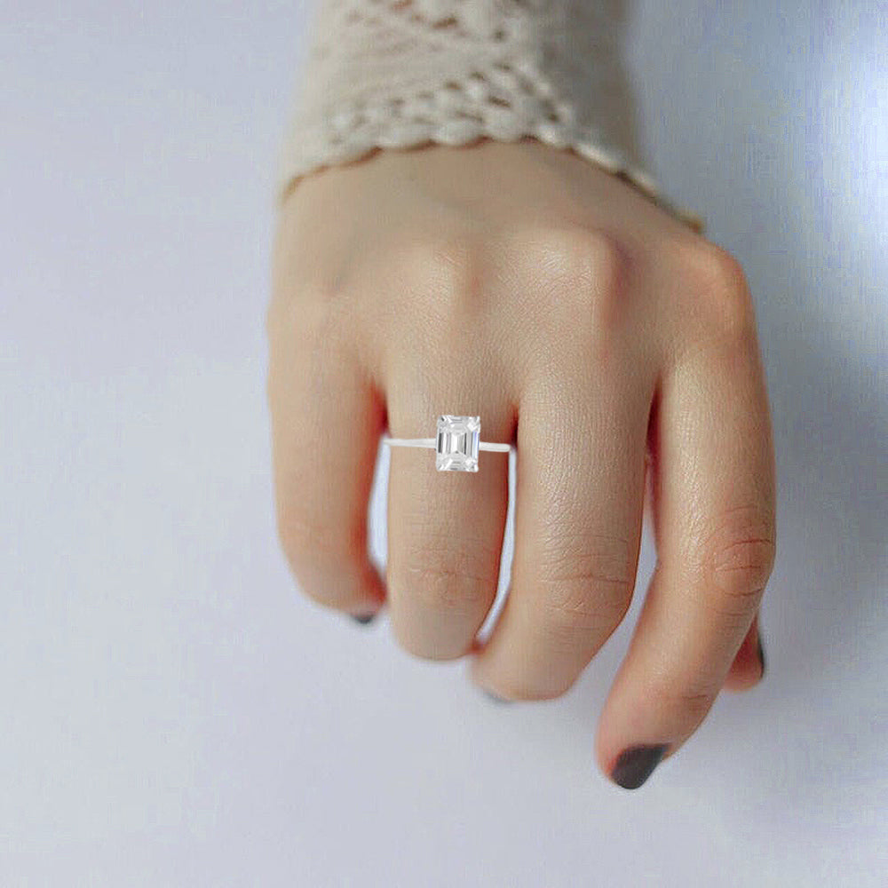 Wedding Ring White CZ 925 Sterling Silver Handmade Jewelry