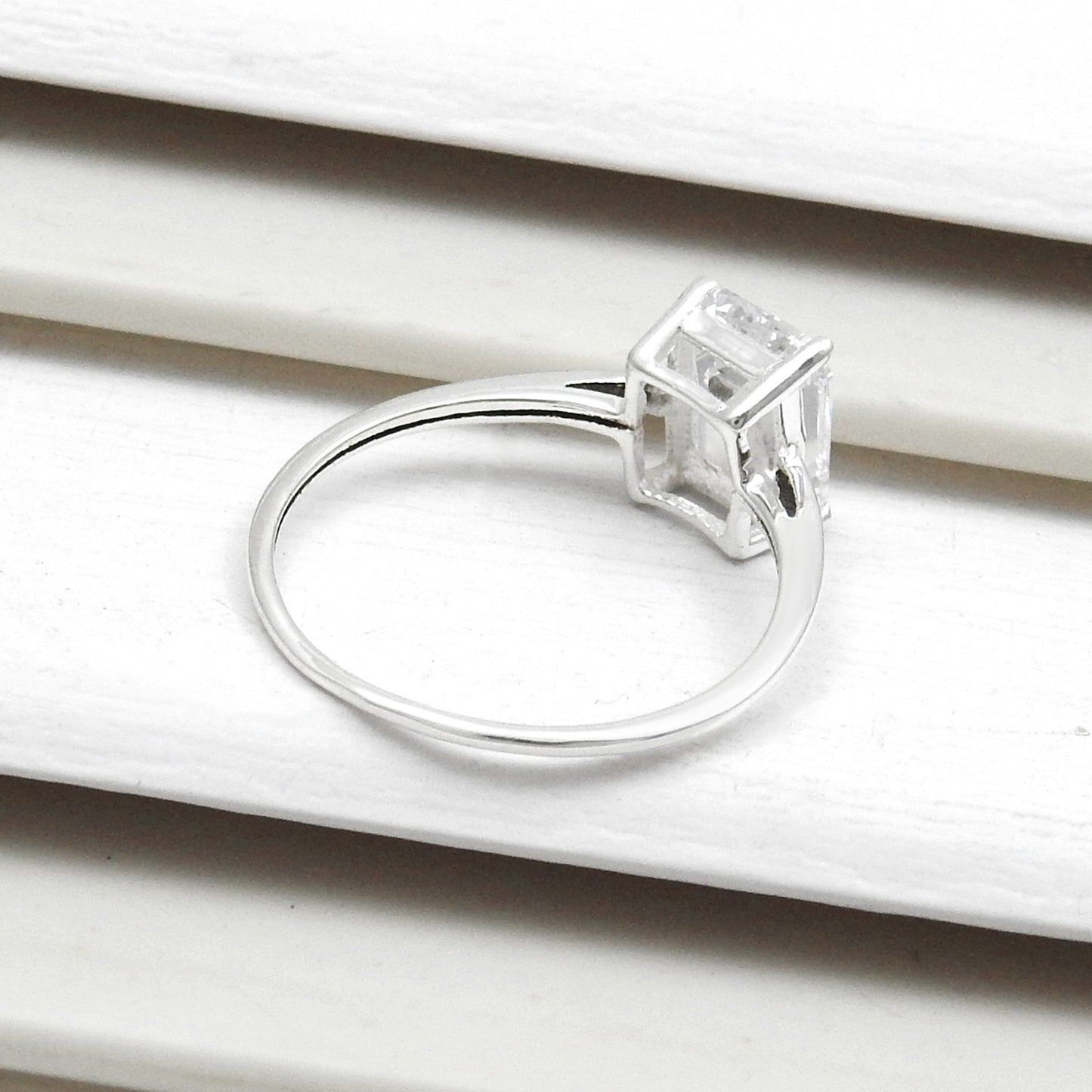 Wedding Ring White CZ 925 Sterling Silver Handmade Jewelry