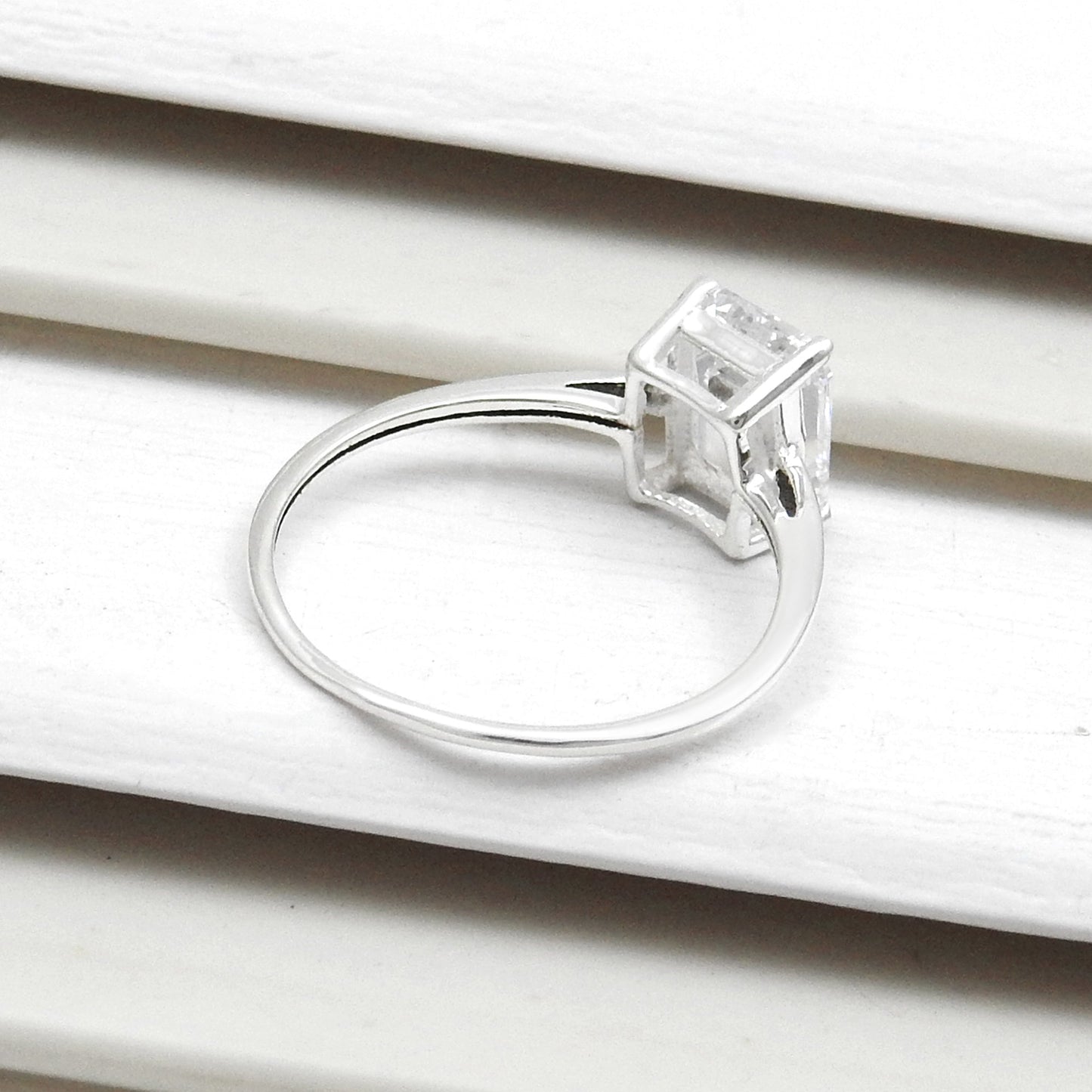 Wedding Ring White CZ 925 Sterling Silver Handmade Jewelry