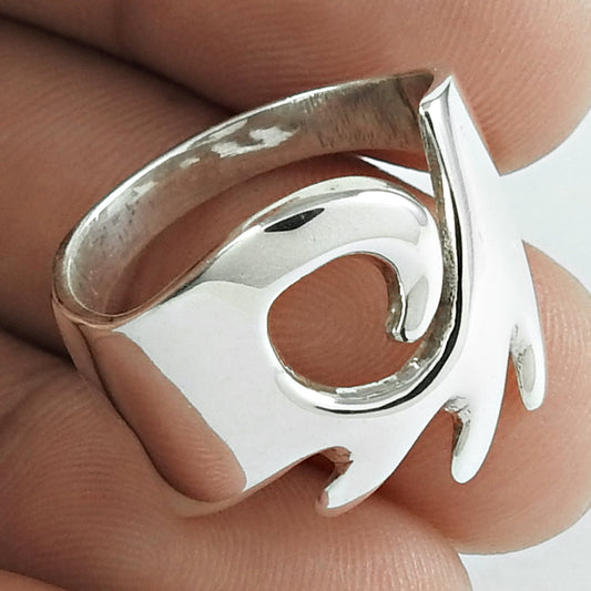 Solid 925 Sterling Silver Ring Simple Polished Band Jewelry