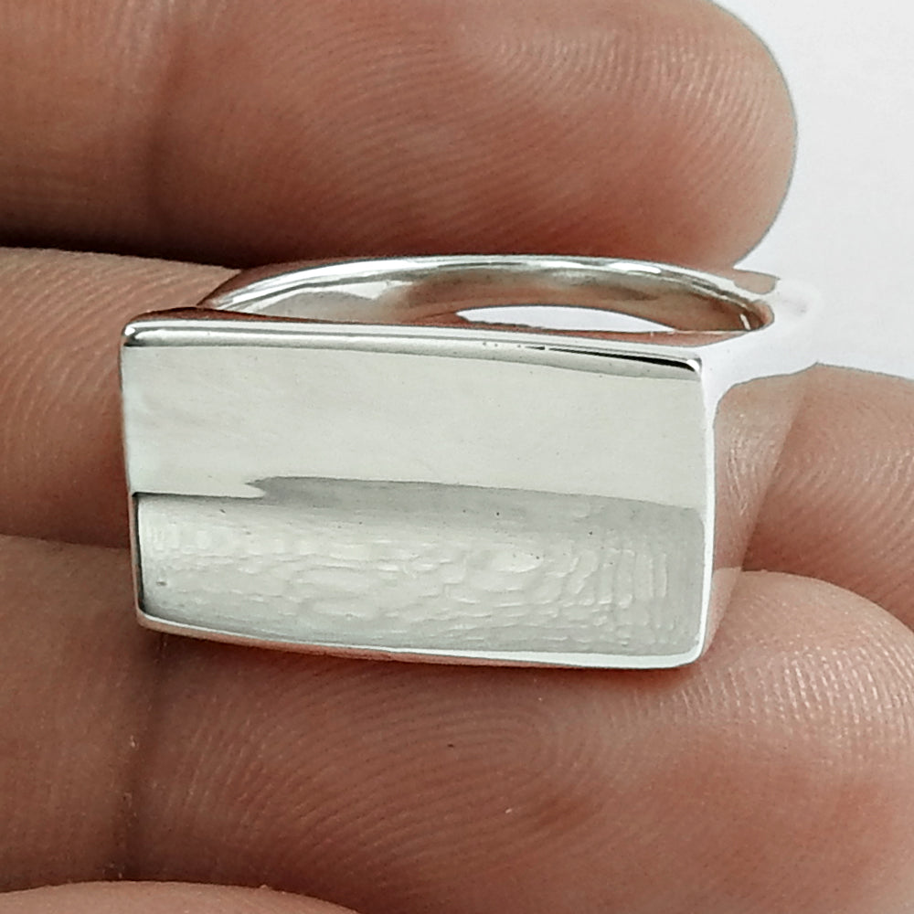 Vintage Solid 925 Sterling Silver Ring Classic Retro Band Unisex