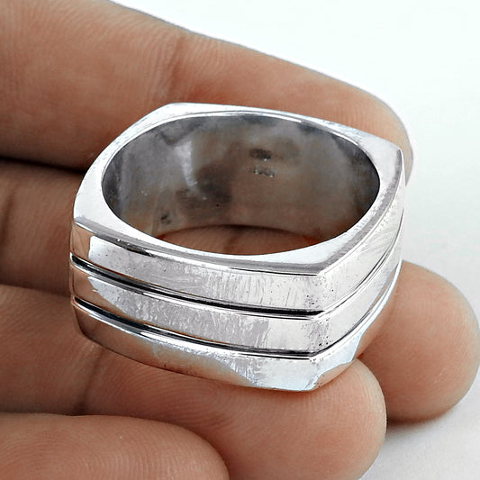 Vintage Solid 925 Sterling Silver Handmade Ring Retro Bohemian Design